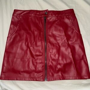 Eesome Red A-Line Mini Skirt for Night Out
